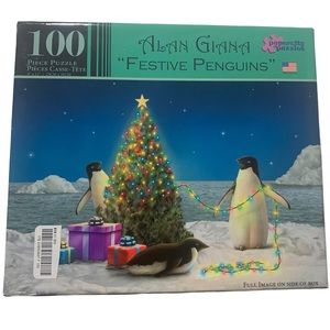 NEW Alan Giana “Festive Penguins” 100 Piece Holiday Christmas Puzzle